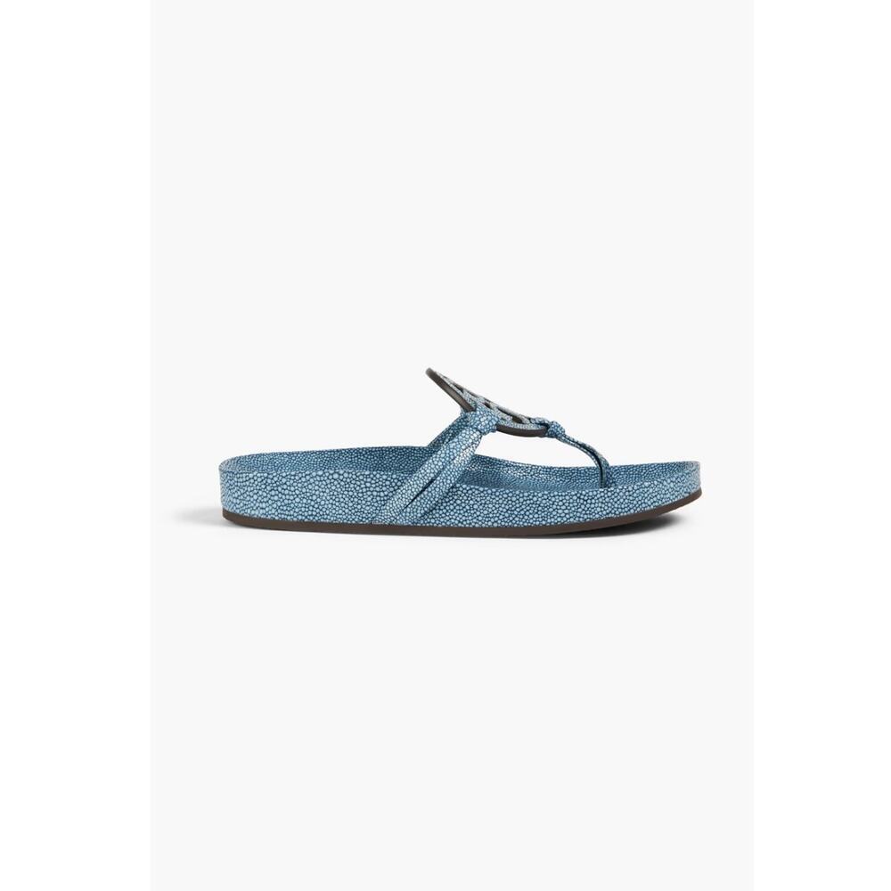 Tory Burch Sea Wind Miller Cloud Leather Thong SandalsComfort Straps US 8.5 - Picture 9 of 9